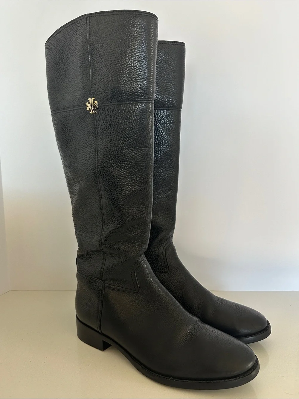 Tory Burch Jolie Leather Riding Boots Size 9.5 Black